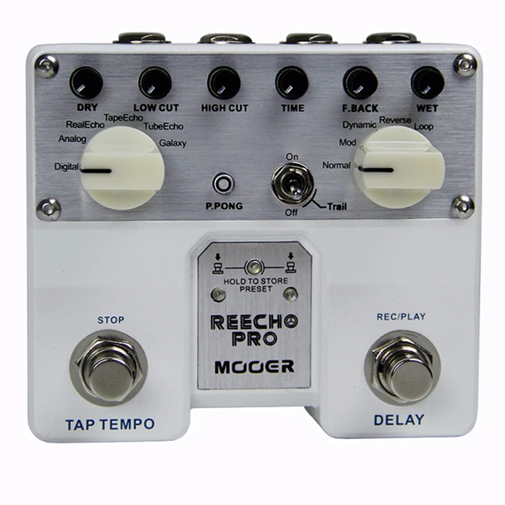 MOOER Reecho Pro цифровые гитарные педали с эффектом Delay 6 эффектов задержки циклическая запись(20 секунд) функция двойной переключатель ног