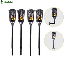 4 шт. светодиодный солнечный Водонепроницаемый мерцающим пламенем фонарь светильник 66/96/99 светодиодный s ландшафтный светильник ing наружной отделки светильник ing для путь