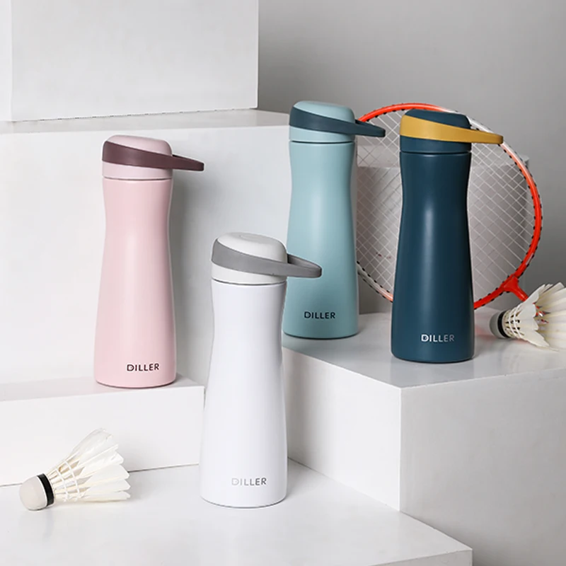 

Double Wall Vacuum Insulated Stainless Steel Leak Proof Sports Water Bottle, Small waist design with BPA Free Slip Free