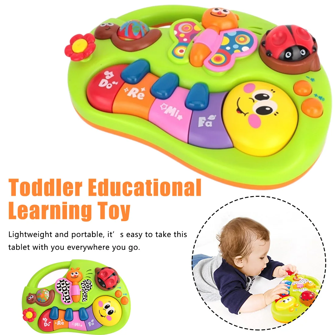 TOYS Dancing Duck Toy Figure Action Toy with Flashing Lights & Electric Piano Baby Toys