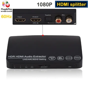 

Hdmi audio extractor Support Digital 4K 60HZ 1080P 3D SPDIF HDCP 2.2 HDMI Audio 3.5mm Converter Switch for PS4/PS3 to HDTV 2160P