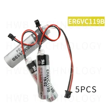 5 шт./лот аккумулятор для Toshiba ER6VC119B ER6V ER14500 PLC/3,6 V 2000mAh литиевая батарея с черным разъем