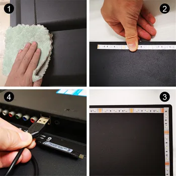 

5V USB LED Strip Light 0.5-5m RGB Flexible Ribbon Adhesive Tape Waterproof PC TV Backlight Lamp SMD2835 HDTV background Lighting