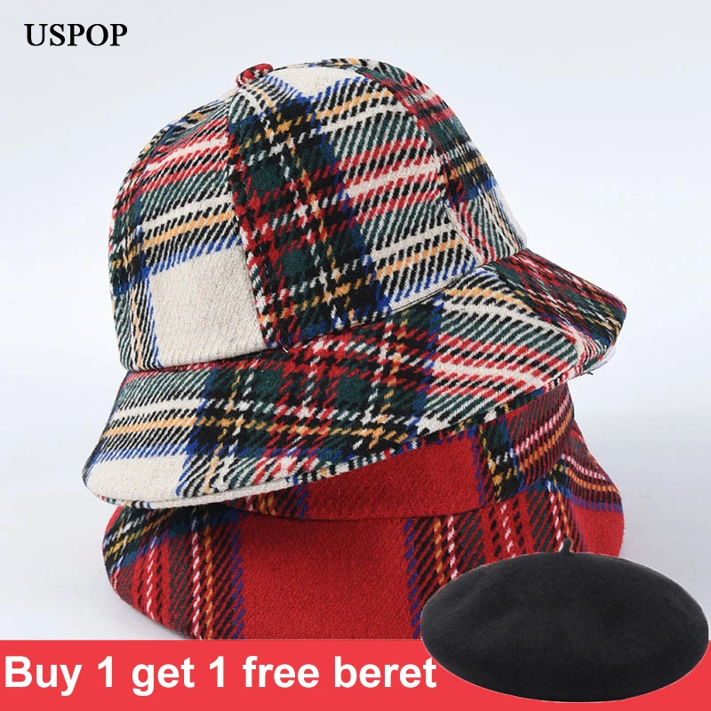Панама женская зимняя в клетку с короткими полями|Женские кепки летнии| |