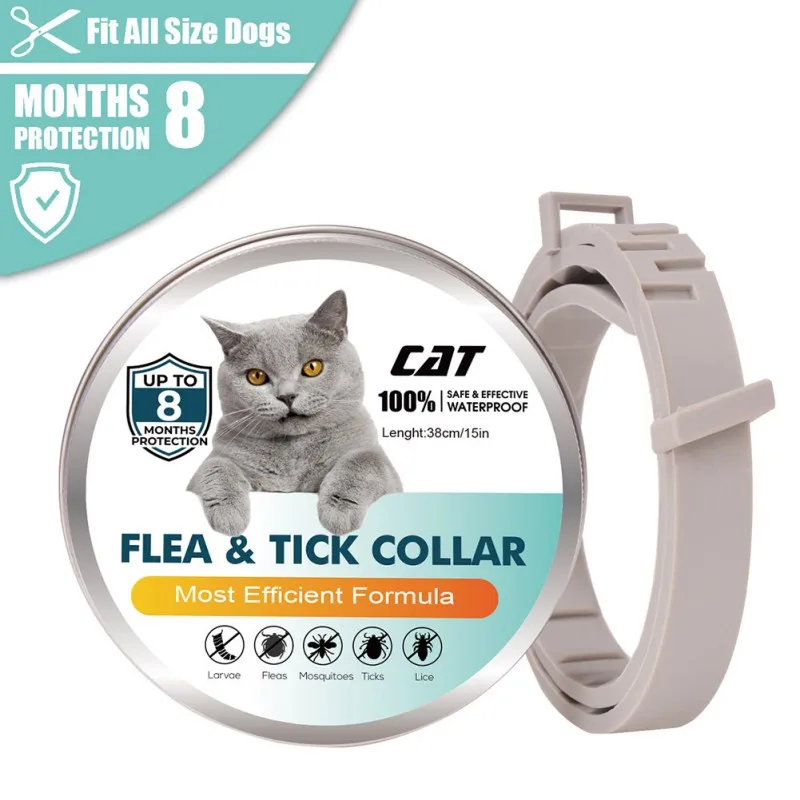 

Pet Cat Collar Anti Flea Ticks Mosquitoes Outdoor Adjustable Pet Collar Cat Dog Accessories Pet Protect Repel Rubber Necklace