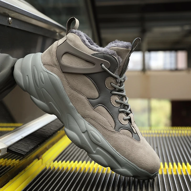 Cena Męskie brytyjskie grube dno śniegowe buty damskie zasznurowane Martin buty kobieta platforma kostki buty wojskowe zimowe damskie Sneaker