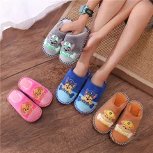 Популярная обувь с принтом из мультфильма «Щенячий патруль погоня Скай зимние детские плюшевые тапочки с принтом из мультфильма «Щенячий патруль мультфильм теплая обувь для детей Рождественская игрушка, подарок