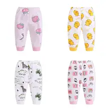Штаны с рисунком для новорожденных мальчиков и девочек; весенне-осенние хлопковые брюки для малышей; детские леггинсы; длинные штаны для малышей; детская одежда