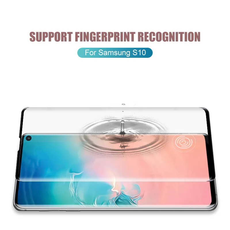 100D полное покрытие протектор экрана закаленное стекло на для Samsung Galaxy S8 S9 S10 Plus S10e стекло Note 8 9 10 Pro стеклянная пленка