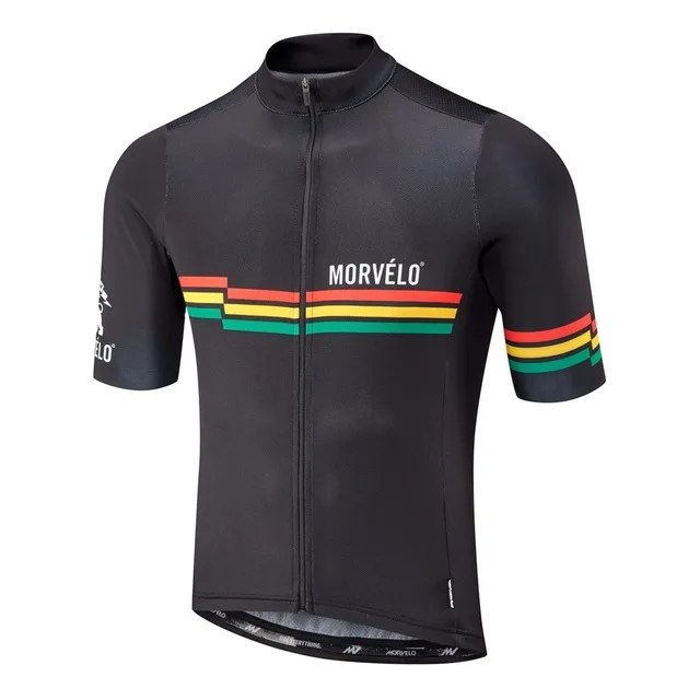 morvelo MX Летняя мужская одежда с коротким рукавом, одежда, спортивная одежда, Майки для велоспорта, велосипедная дышащая рубашка MTB - Цвет: Черный