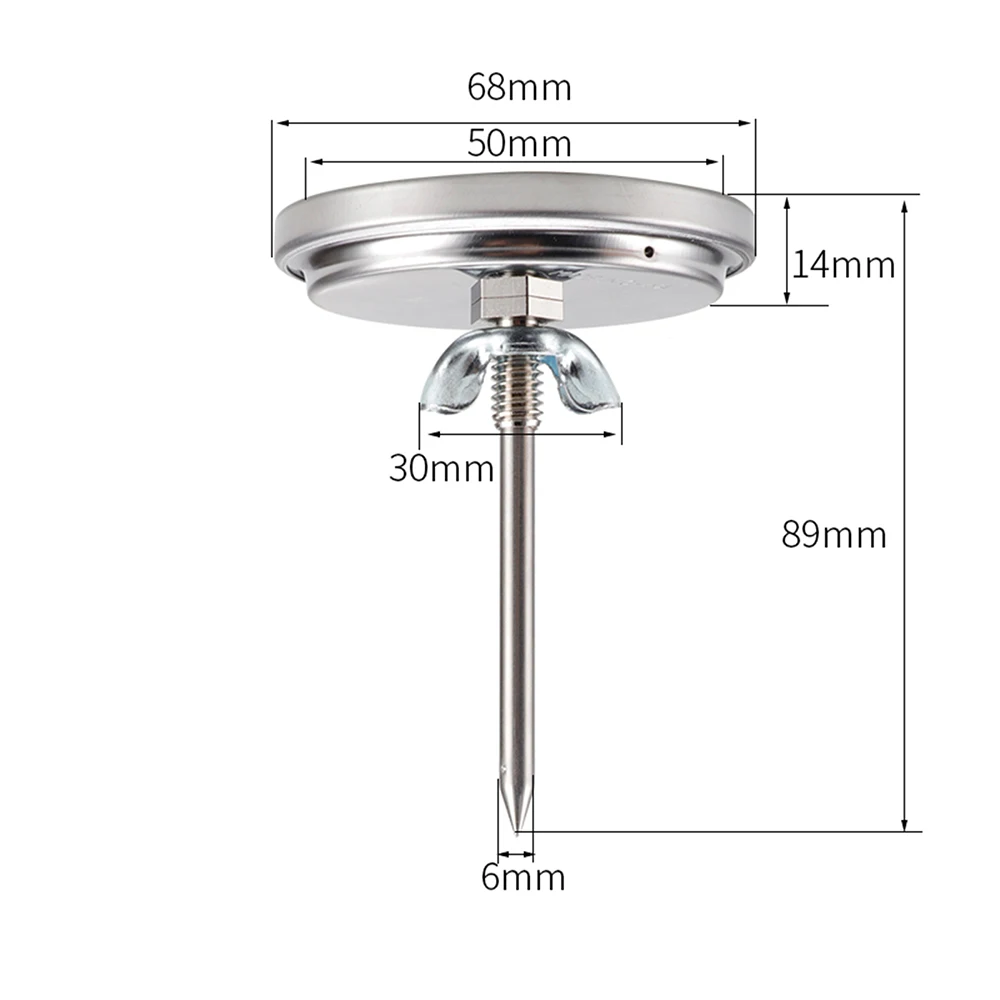 Barbecue Thermometer KKmoon Stainless Steel Thermometer Bi-Metal Thermometer Dial 0~280℃ for Grill Barbecue Smoker Oven