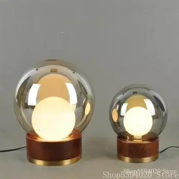 

Nordic Luxury Ball Glass Table Lamp Post-Modern Creative for Living Room Bedroom Bedside Lamp Home Decor Lustres Desk Lamps
