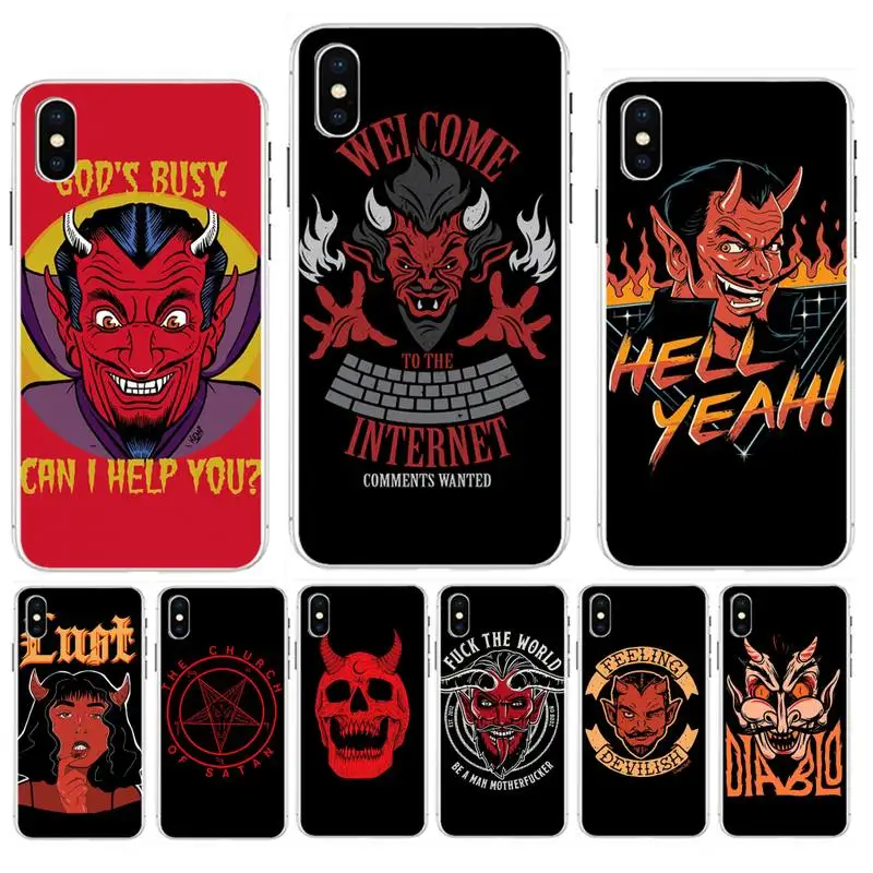 Черный силиконовый чехол Babaite Devil сатана для iphone 13 11 pro XS MAX 8 7 6 6S Plus X 5 Φ SE XR SE2020 |