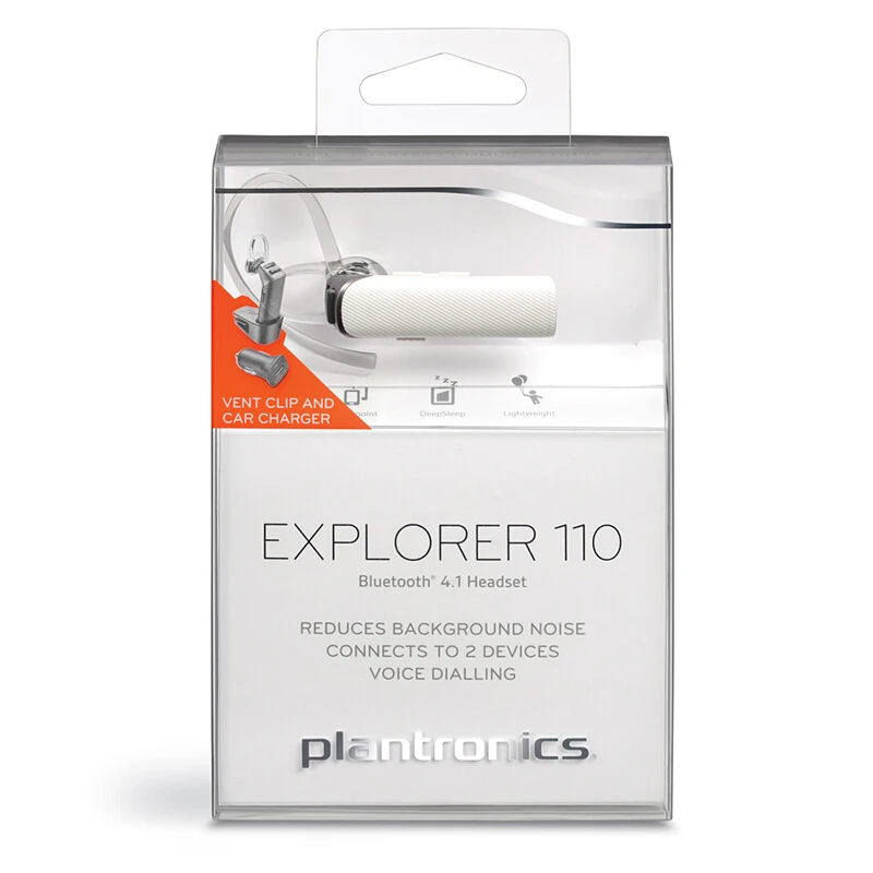 Original Plantronics Explorer 110 Earphones Wireless Bluetooth In-Ear Headsets High-quality Sound With Mic Support Official Test