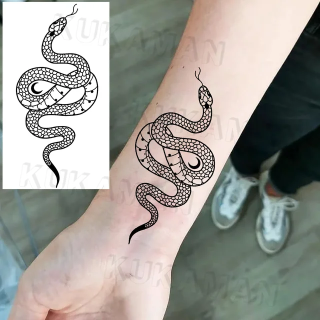 YURAN Black Mountain River Geometric Tattoo Stickers Women Body Arm Moon  Temporary Tattoo Men Ankle Wolf Round Fake Tatoo 3D  Price history   Review  AliExpress Seller  YURAN Official Store  Alitoolsio