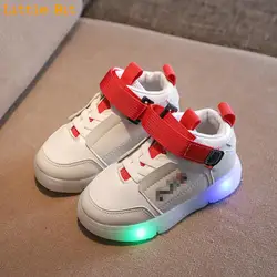 Chaussures pour enfants avec éclairage Led, petites chaussures blanches de loisirs et de sport, commerce extérieur, nouvelle collection printemps et automne 2020 