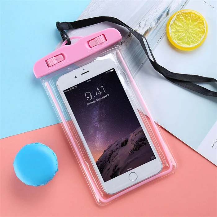 Водонепроницаемый чехол для телефона для IPhone 7 8 Plus XR X сумка для плавания для samsung S10 huawei P20 Lite сумка для плавания водонепроницаемый чехол - Название цвета: pink