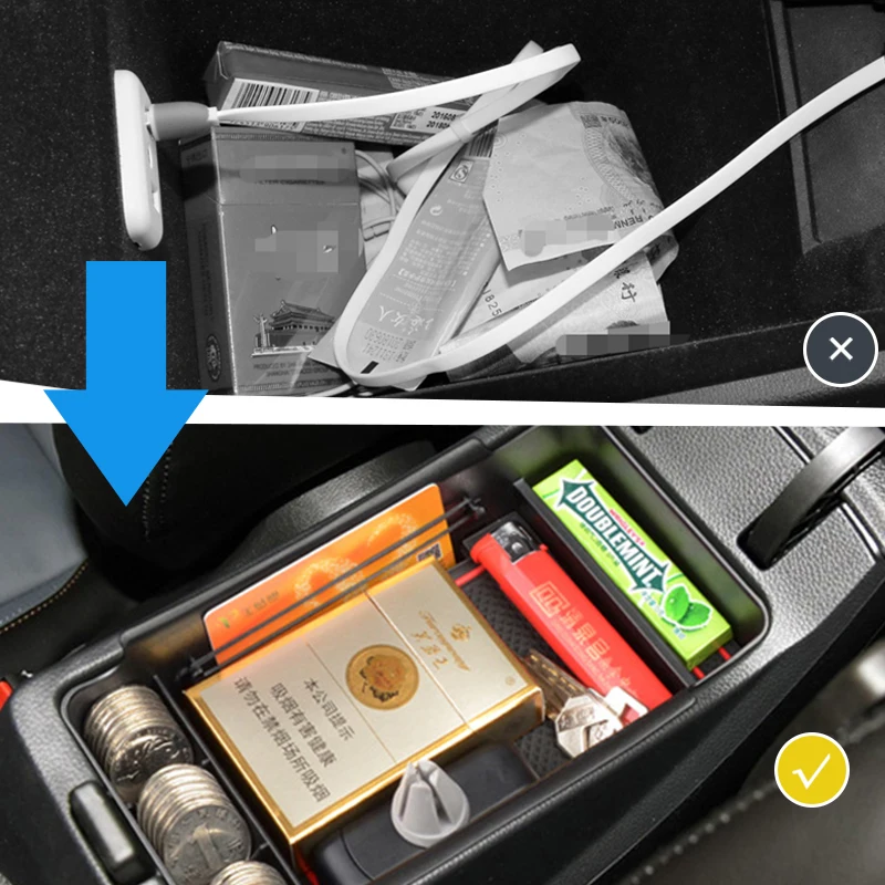 for VW Golf 7 MK7 Volkswagen Golf7 2013~2019 of Armrest Box Storage Stowing Car Organizer Accessories 2014 2015 2016 2017 2018