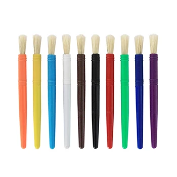 

10 Pcs Bristle Brush Paint Brush For Children Oil Watercolor Brushes Gouache Drawing Art Tools