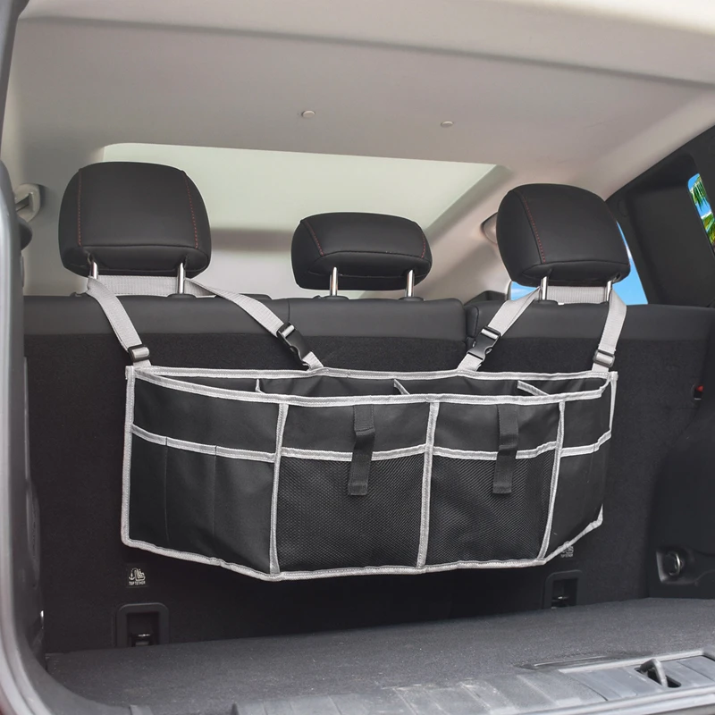 

Car Trunk Organizer Hanging Bag Box Backseat Storage Bag Net High Capacity Multi-use Pocket Auto SUV Hatchback Trunk Organizer