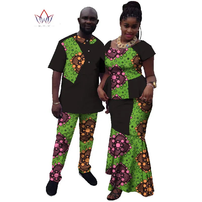 Летние женские платья мода Анкары Женский комплект 2 шт. африканская одежда с принтом длинная рубашка Дашики платье размера плюс африканская одежда WYQ10