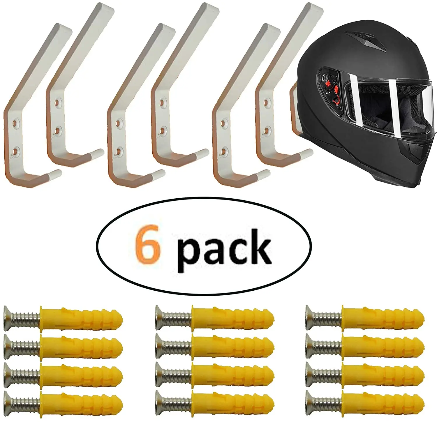 AUXPhome 6Set Motorcycle Helmet Holder Hook Wall Mounted Equestrian Storage Rack Hanger Motorbike Cloth Display Ra | Инструменты