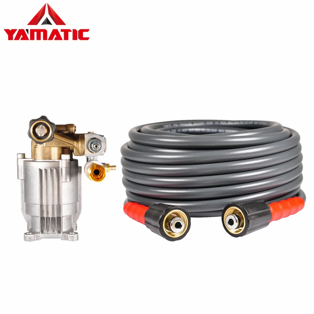 YAMATIC шланг для мойки давления 3200 PSI 25 футов 1/4 дюймов и осевой горизонтальный 3100 PSI 2,5 GPM 7HP 3/" набор моющих насосов высокого давления