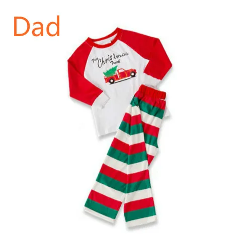 Семейные рождественские пижамы, комплект одежды для папы, мамы и ребенка, свитер с длинными рукавами и принтом+ штаны, Одинаковая одежда для семьи - Цвет: Dad