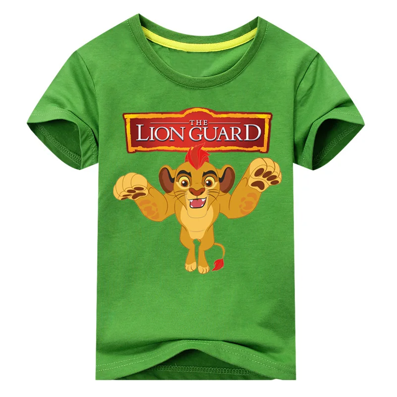 Детская футболка для мальчиков, костюм футболки с принтом «Король льва», футболка с короткими рукавами из хлопка футболки для мальчиков, одежда для девочек
