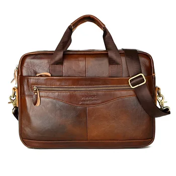

Cross-Border Men's Real-Leather Bag Briefcase Leather Men's Cross-Section Briefcase Men's Handbag Factory Outlet