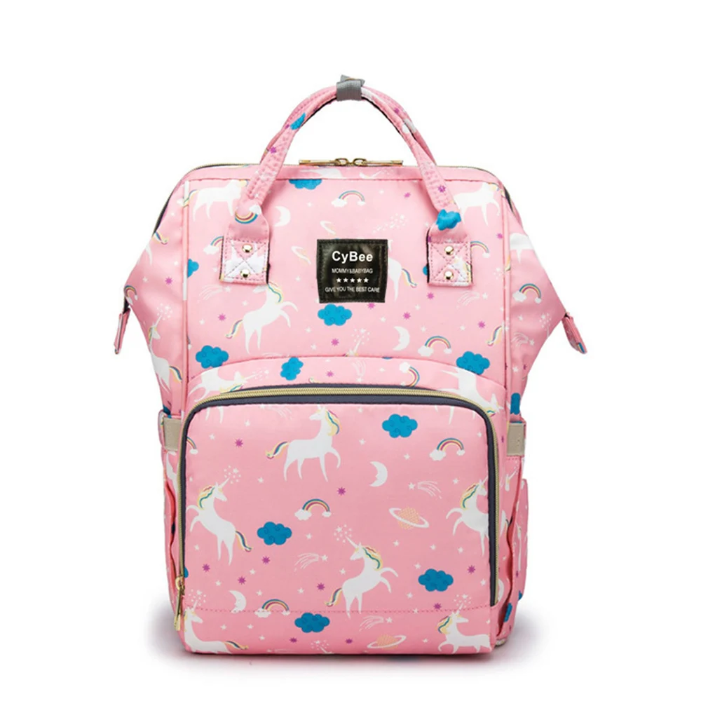 Waterproof Diaper Bag Backpack Luiertas Multi-Function Large Capacity Travel Backpack Nappy Bag Unicorn Print Baby Bag for Mommy