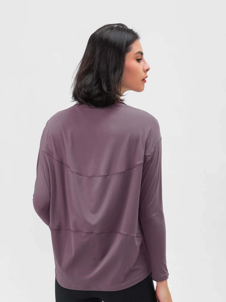 Nepoagym HEART Long Sleeve Workout Tops Women Silky Loose Fit Yoga Top Brushed Material Sports Shirt Ladies Workout Tops