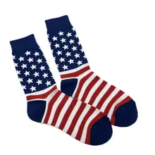 Носки с американским флагом, мужские хлопковые носки со звездами и полосками, США, повседневные носки, подарок