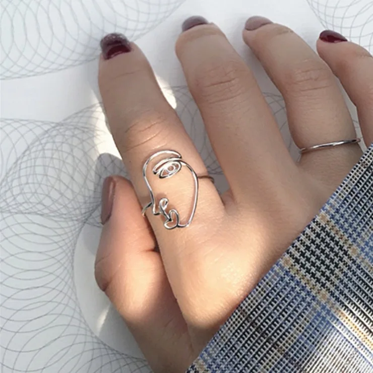 Bohemian Ethnic New Human Face Rings for Women Bridal Wedding Vintage Finger Christmas Gifts | Украшения и аксессуары