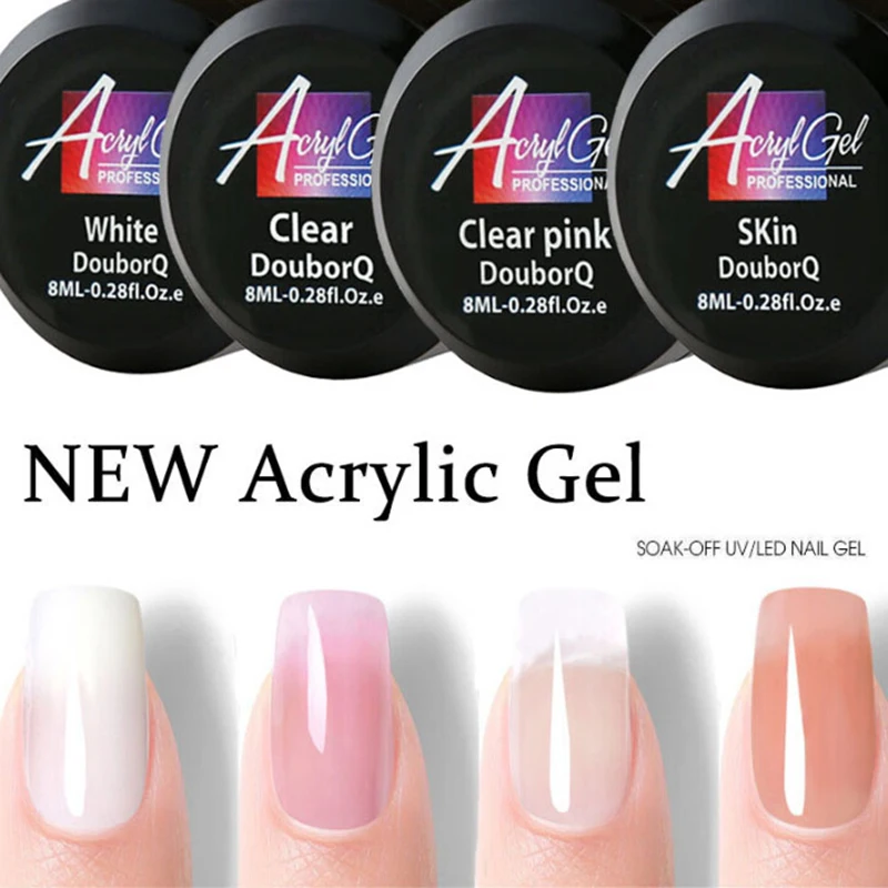 Crystal Nails Uv Gel Builder Transparent/Clear Pink/Skin/White French Art Tips Extension Manicure Set Crystal Uv Resin Builder