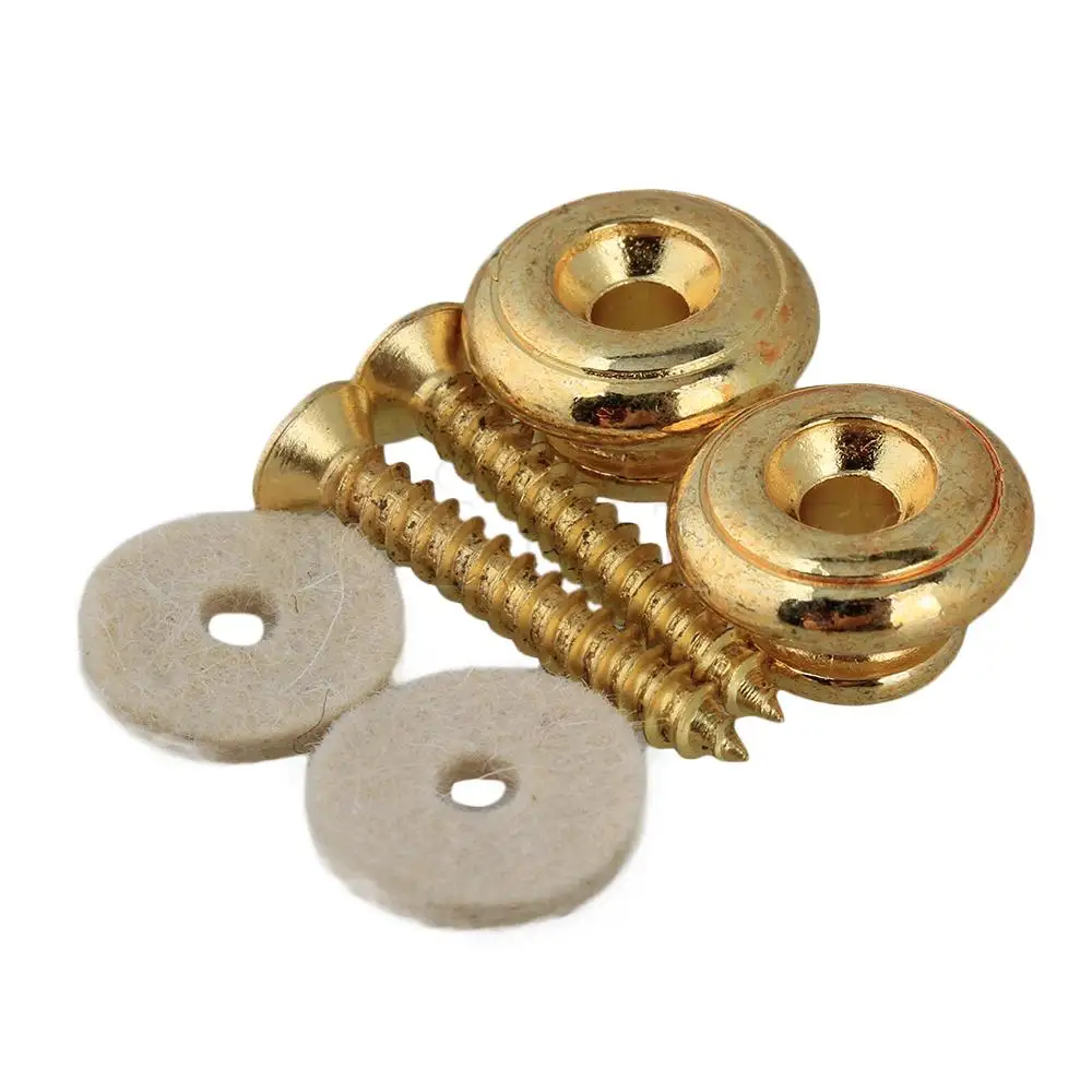 

Set of 2 Mushrooms head Electric Guitar Strap buttons GOLD