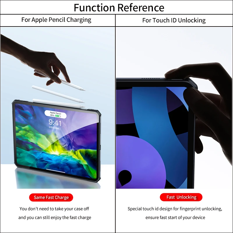 Xundd Tablet Estojo de Protecção para Ipad Pro 11 12.9 Air4 Air3 10.2 10.5 10.9 Mini Ipad9 Caixa Transparente Case à Prova de Choque - Imagem 2