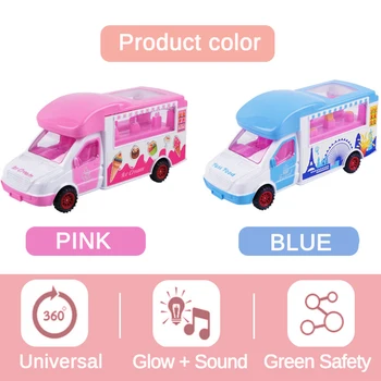 

Children Electric Ice Cream Car Ice Cream Truck Universal Wheel CHILDREN'S Song Toy GIRL'S And BOY'S Shining Music Model Food