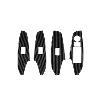 

Carbon fiber Window Panel cover Lift Control Trim Accessories Black Replacement Set