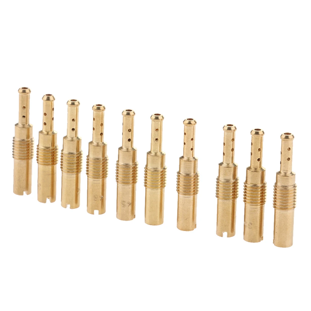 10pcs Set Slow/Pilot Jet fits for PWK Keihin OKO CVK Carburetor Repair 32,35,38,40,42,45,48,50,52,55