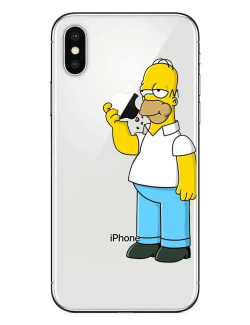 Чехол с мультяшными симпсонами для iPhone 7 8 Plus 6 6S чехол телефона рисунком X XS MAX XR 5