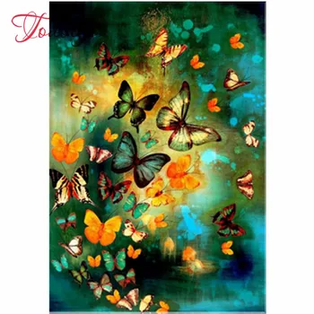 

canvas diamond painting diamond embroidery full in square rhinestones cross-stitch kits butterfly flowers modern home decoration