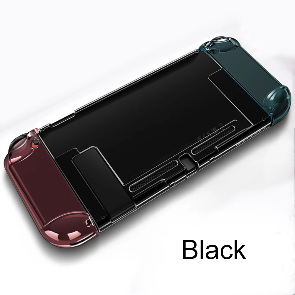 black Для nintendo Switch NS чехол модный жесткий прозрачный чехол для задней крышки Защитный Кристальный Полный Чехол для ПК прозрачный переключатель - Цвет: black