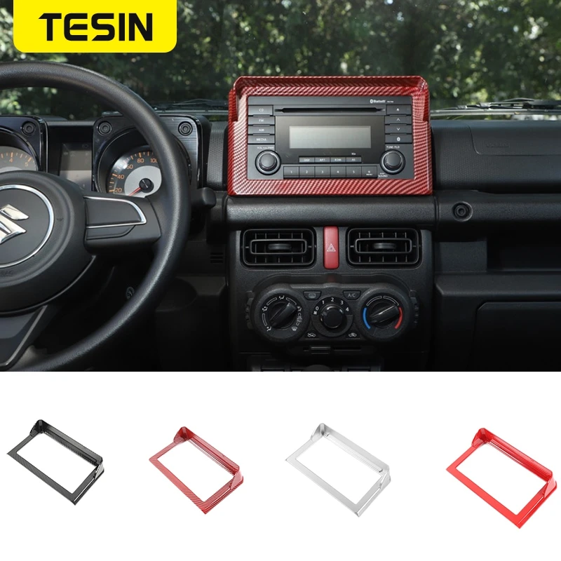 

for Suzuki Jimny 2019 2020 GPS Navigation Panel Decoration Frame Cover Trim Sticker Decal ABS Carbon Fiber Car Accessories