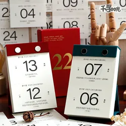Calendrier de bureau à main en couleur unie, Kawaii, planificateur de calendrier Simple, annuel, semaine, mois, Date, fournitures de bureau pour étudiants, 2022 