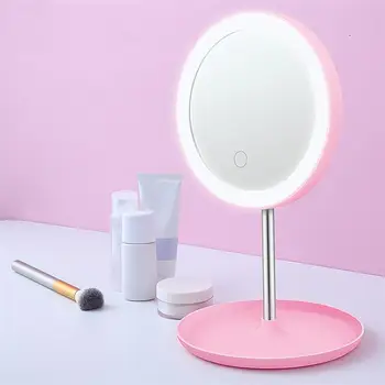 

Makeup Mirror With LED Light Natural White Daylight USB Cosmetics Mirror Touch Screen Vanity Mirrors LED Smart Makeup Mirrors