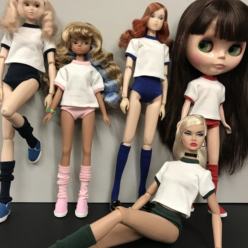 1 комплект повседневной спортивной одежды футболка + шорты фото для Blyth Barbies Azone