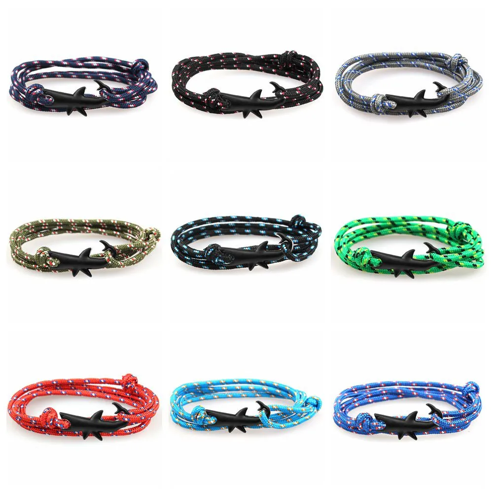 

MLING 2019 Newest Colorful Multi-layer Rope Chain Bracelet Vintage Shark Strand Couples Bracelet