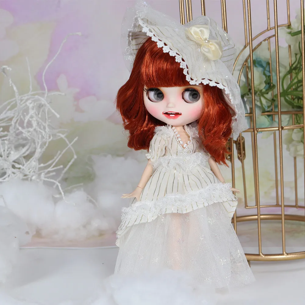 ICY Blyth Doll Pouting and Smilling Mouth Carved lips Matte face Joint body 1/6 bjd,licca,jerryberry,pullip - Цвет: Ruby