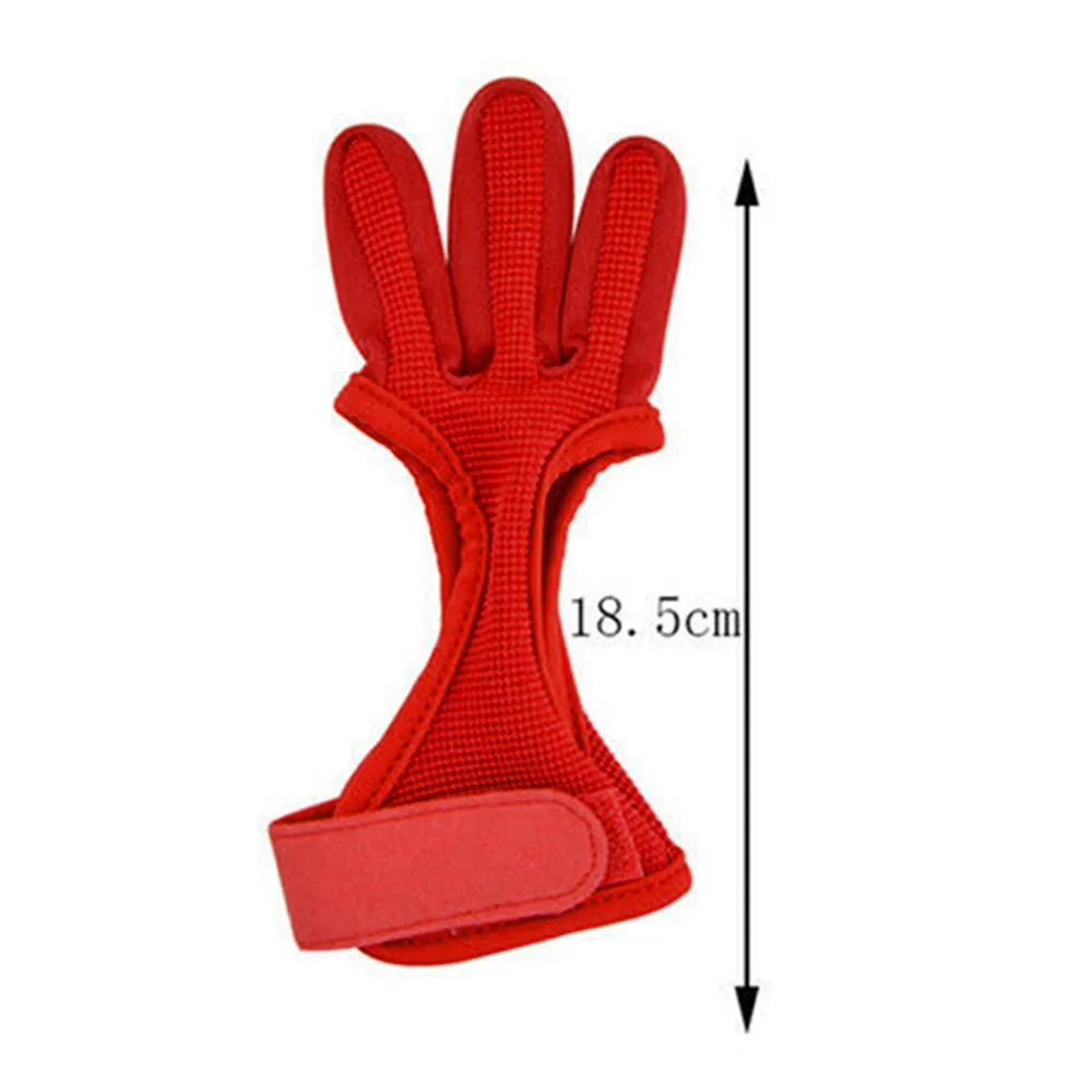 

3 Finger Protect Gloves Gear Re-curve Bow Universal Leather Guard Tab Accessory